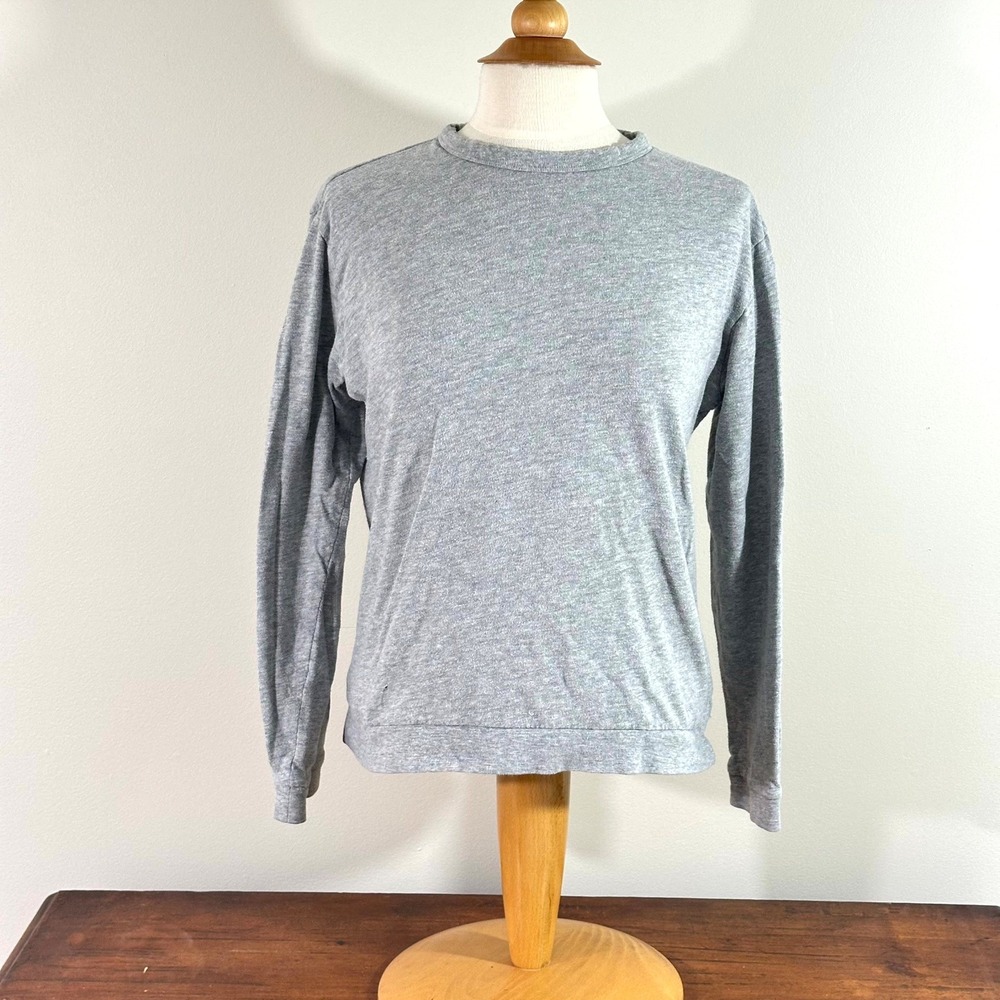 MUJI Long Sleeve‎ T-Shirt Women's Medium Gray Crewneck Pullover Tee Minimalist